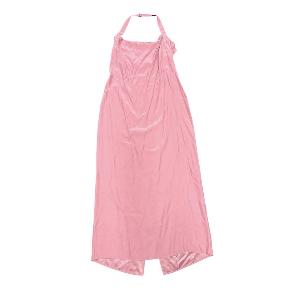 Reformation Alli Silk Midi Dress Sugar Plum Halter Pink Size 10 Square Neck - Picture 8 of 14